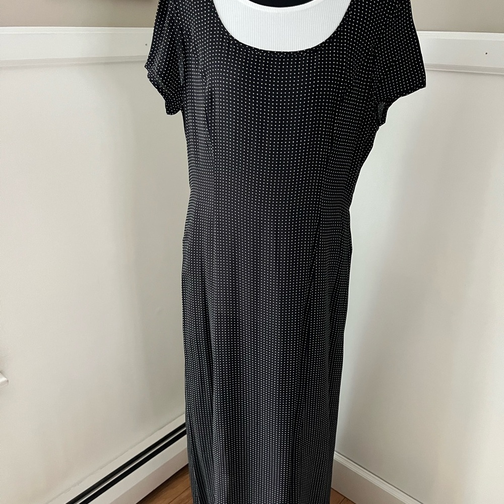 NWT Shelli Segal Black and White Polka Dot Dress